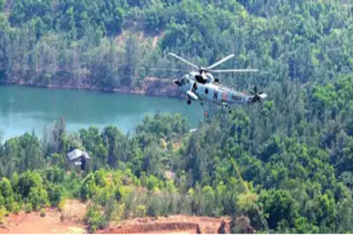 Goa: Navy helicopters make several sorties to douse the Mhadei fire