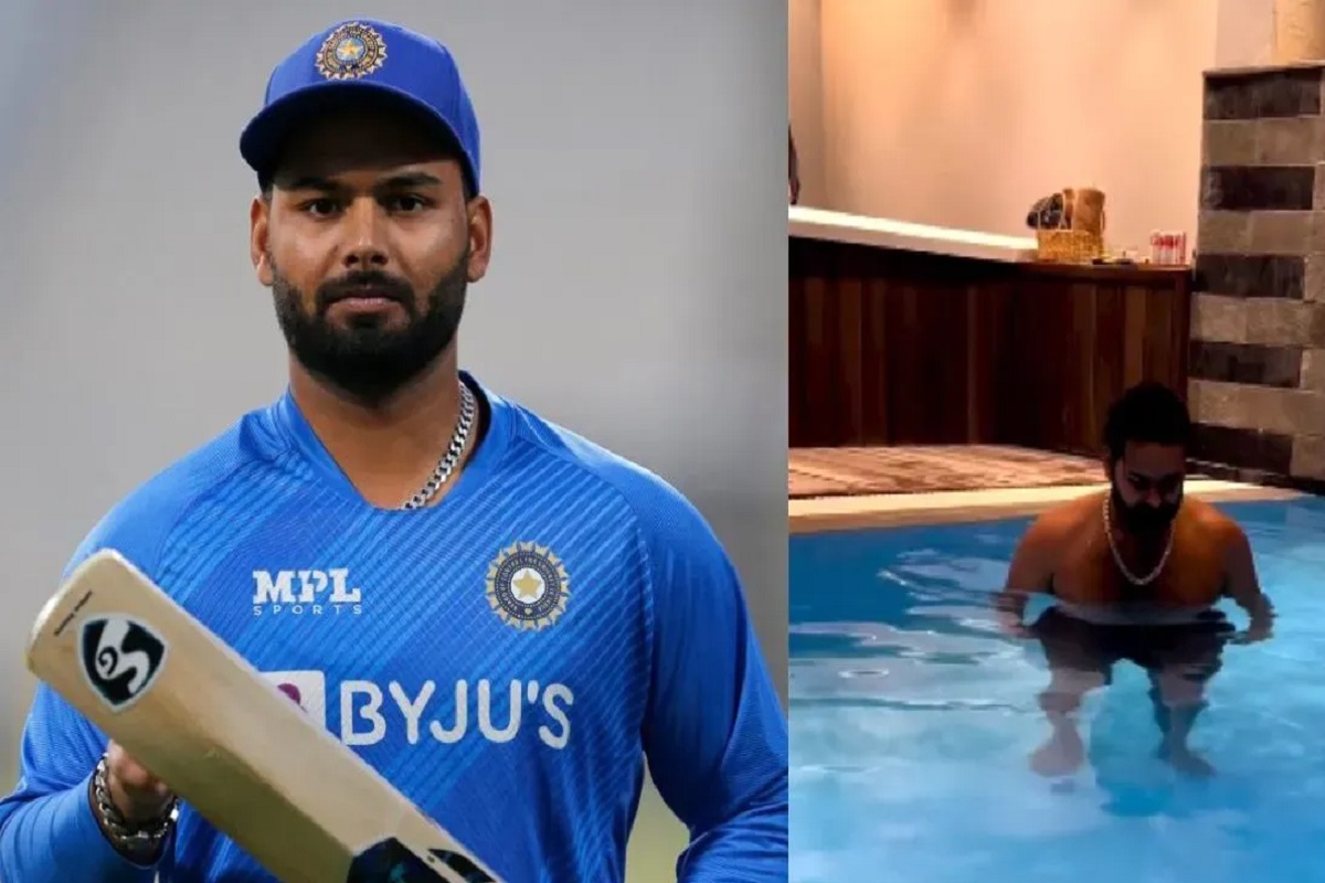 Rishabh Pant shared the video of the swimming pool