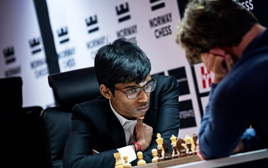 Praggnanandhaa defeated five-time world champion Magnus Carlsen 