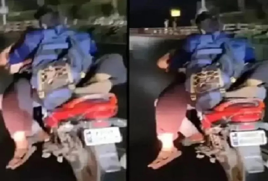 Video viral: A young man started doing obscene acts with a woman by making her sit on the fuel tank of the bike, you will also be shocked to see this...