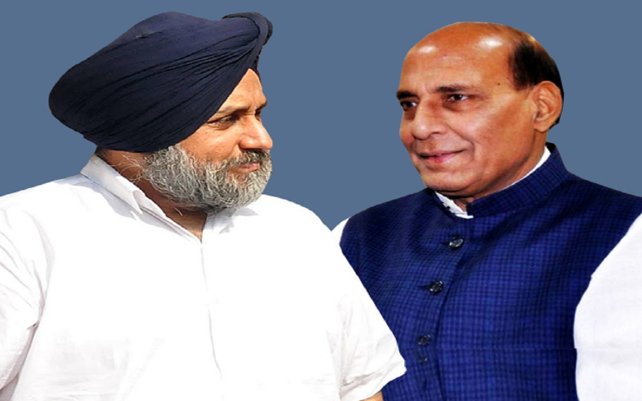 Rajnath called Sukhbir Badal and inquired about the well-being of Prakash Singh Badal.