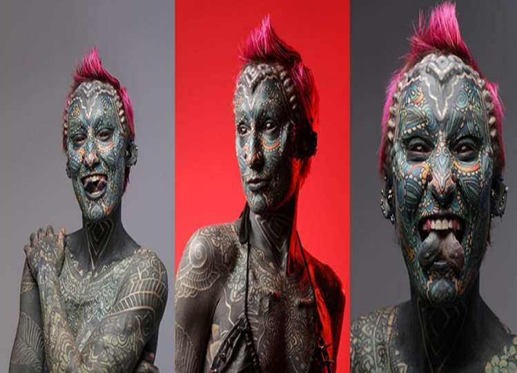 Offbeat: This woman broke the world record by getting tattoos on 99.9% of her body