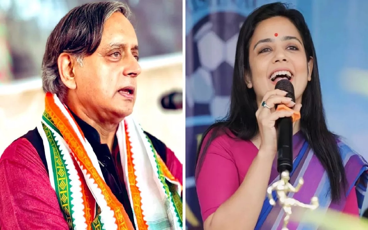 Mahua Moitra: Shashi Tharoor broke his silence when pictures with Mahua Moitra went viral, said a big thing...