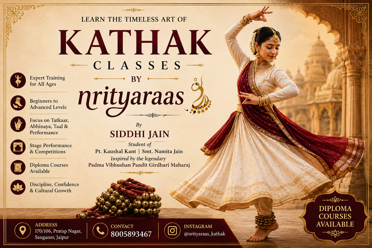 Experience the Timeless Beauty of Kathak at Nrityaraas Kathak Classes – Admissions Open in Jaipur