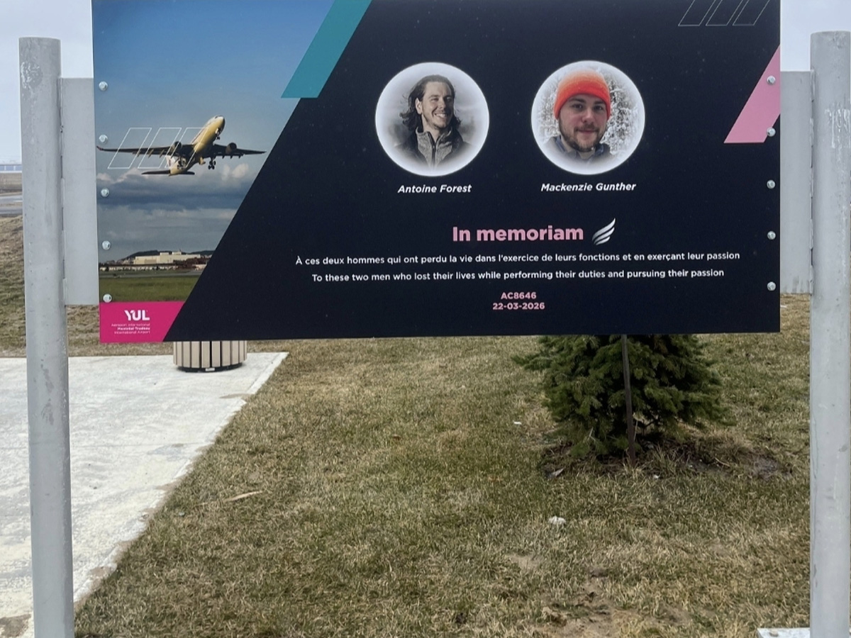 Memorial erected at Montreal Airport in memory of pilots killed in the LaGuardia accident