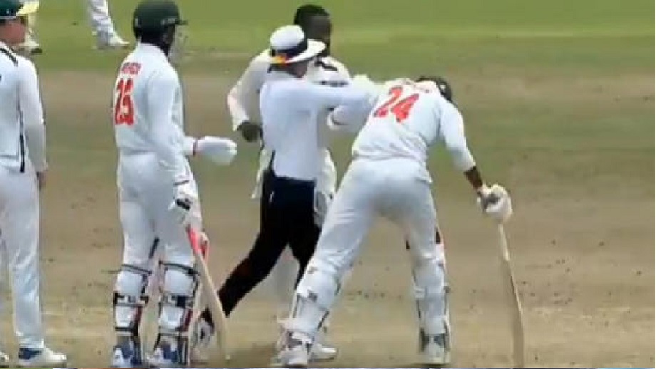 A real clash happened on the cricket ground, African bowler attacked Bangladeshi batsman by holding his helmet 