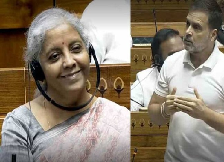 Finance Minister Nirmala Sitharaman was seen smiling in Lok Sabha, Rahul Gandhi took a jibe